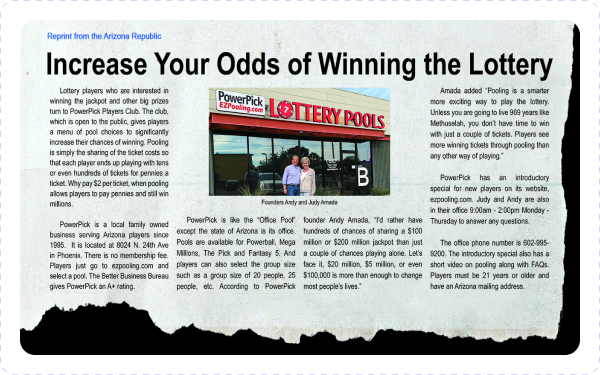AZ lottery news paper